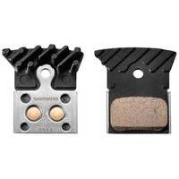 Shimano L04C Alloy Backed Metal Sintered Disc Brake Pads With Cooling Fins | Black