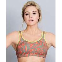 shock absorber red print sports bra