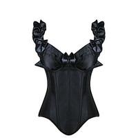 Shaperdiva Vintage Womens Bustier Tops Satin Overbust Corset