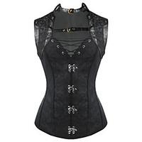 Shaperdiva Women\'s 10 Steel Boned Gothic Steampunk Corset Tops