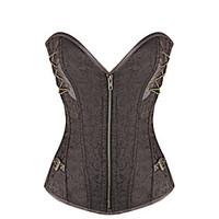 shaperdiva womens brown steel boned bustier gothic steampunk corset to ...