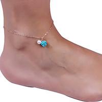 Shixin Classic Blue Rose Pearl Shape Anklet(1 Pc)