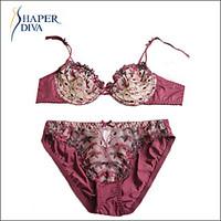 Shaperdiva Women\'s Lace Push Up Lingerie Bra Sets Intimate Underwear