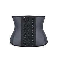 shaperdiva women 25 steel boned short torso latex waist trainer corset ...