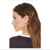 Shixin Vintage Number 8 Alloy Barrettes For Women (Golden) (1 Pc)