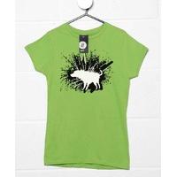 shaking dog womens t shirt