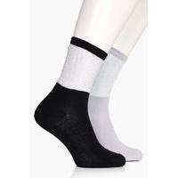 Shimmer Mesh Insert Ankle Socks 2 Pack - multi