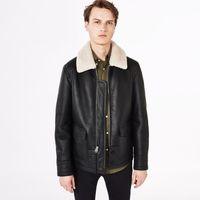 Shearling Aviator Jacket - Black