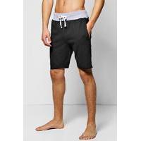 Shorts with Contrast Rib - black