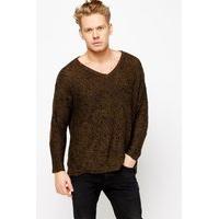 shoulder patch loose knit jumper