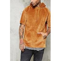 short sleeve velour hoodie