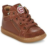 shoo pom bouba bi zip boyss childrens shoes high top trainers in brown