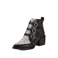 Shoe Box Sienna Block Heel PU Boot With Snake Detail