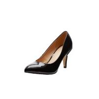 Shoe Box Lorraine Almond Toe Mid Heel Court Black Patent