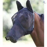Shires Fine Mesh Fly Veil / Mask with Ears and Nose Extension - Size: COB - Colour: Black