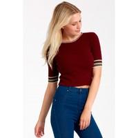 short sleeve rib jumper