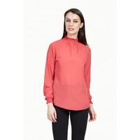 SHIRRED HIGH NECK BLOUSE