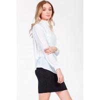 SHIRRED HIGH NECK BLOUSE