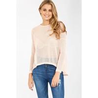 sheer knit dip back jumper