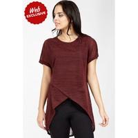 sheer wrap front tee