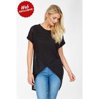 SHEER WRAP FRONT T-SHIRT