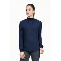 SHIRRED HIGH NECK BLOUSE