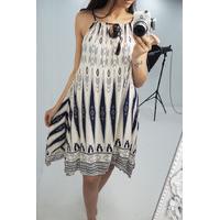 Sherina printed drape summer dress