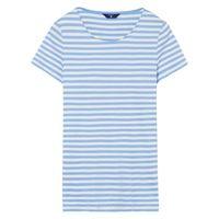 Short-sleeved Striped Rib Crewneck Tee - Lavender Blue