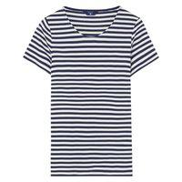 Short-sleeved Striped Rib Crewneck Tee - Shadow Blue