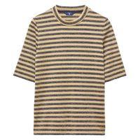 Short-sleeved Striped Tee - Navy