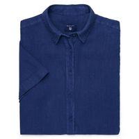 Short Sleeve Linen Shirt - Persian Blue