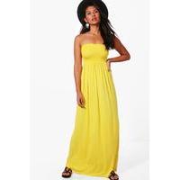 shirred bandeau maxi dress lemon