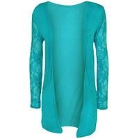 Sheila Open Lace Detail Cardigan - Turquoise