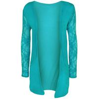 sheila open lace detail cardigan turquoise