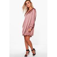 Shuana Satin Wrap Dress - rose