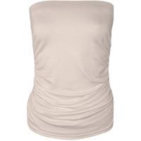 Shayna Plain Ruched Bandeau Top - White