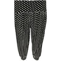 Sherilyn Polka Dot Crop Harem Pants - Black