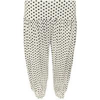 Sherilyn Polka Dot Crop Harem Pants - White