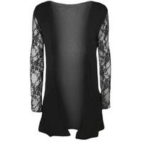 sheila open lace detail cardigan black