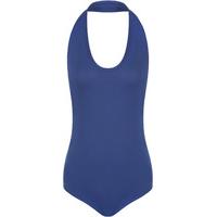 Sheree Basic Halterneck Backless Bodysuit - Royal Blue