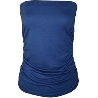 Shayna Plain Ruched Bandeau Top - Royal Blue