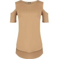 Shona Open Shoulder Top - Camel