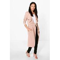 shawl collar belted duster stone