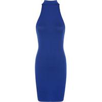 shiro turtleneck mini dress royal blue