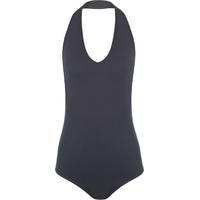 sheree basic halterneck backless bodysuit navy blue