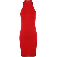 shiro turtleneck mini dress red