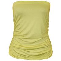 Shayna Plain Ruched Bandeau Top - Yellow