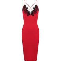 Sheridan Black Strappy Bodycon Dress - Red
