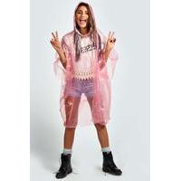 Showerproof Festival Poncho Non Refundable - pink