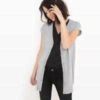 Short-Sleeved Cotton and Silk Cardigan